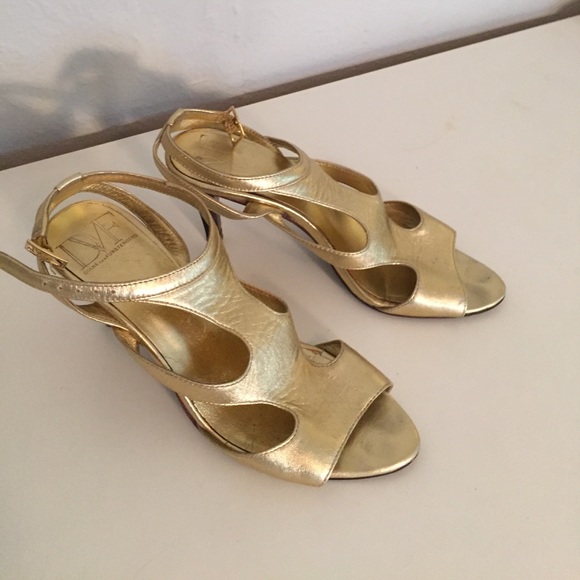 Diane Von Furstenberg Shoes - DVF gold heels